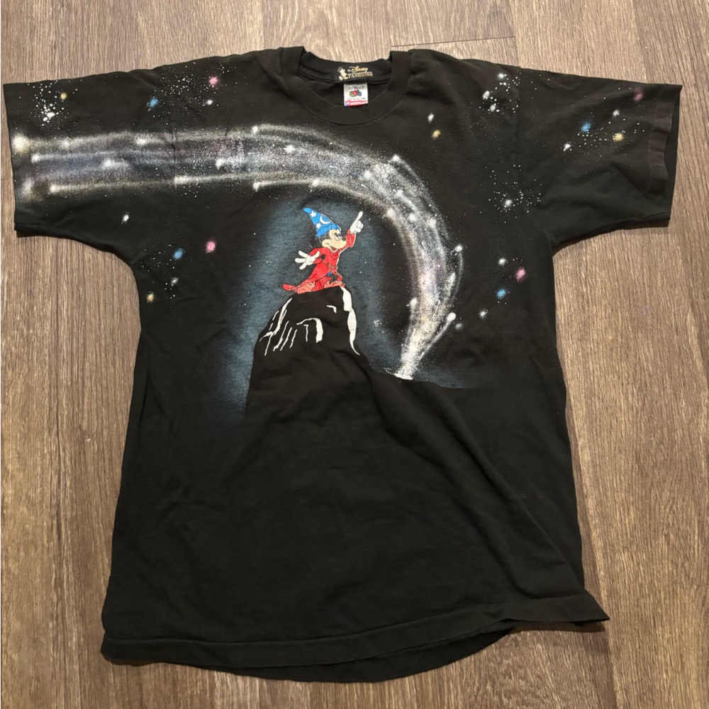 Vintage Disney Fashions Fantasia Mickey All Over Print Shirt